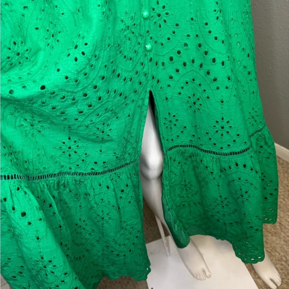 Simplee Women's Dress Green Sz M Crochet Sundress Boho Fairy VTG #113 - Picture 14 of 17